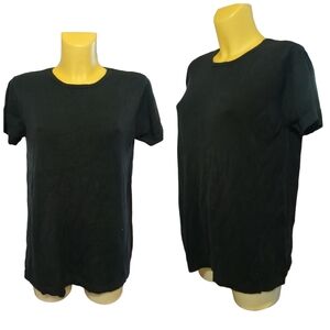 IN DUE TIME MATERNITY Solid Black Knit Short Sleeve Sweater Top